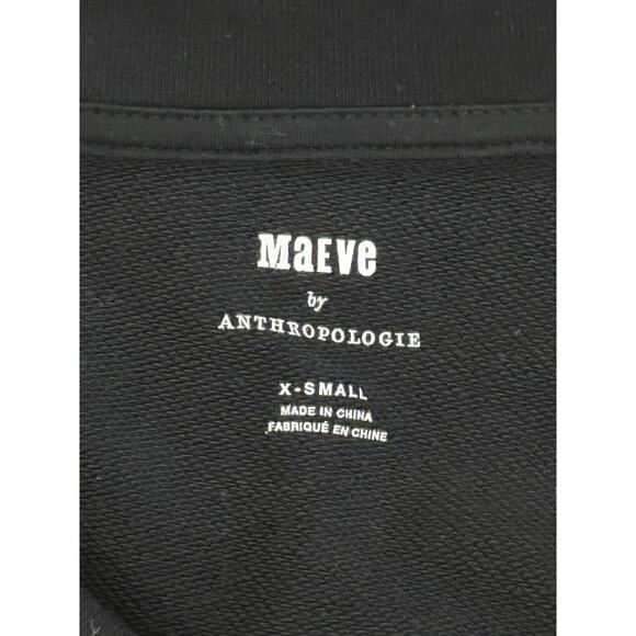 Maeve by Anthropologie Black V- Neck Long Sleeve Shirt size XS - Picture 3 of 3